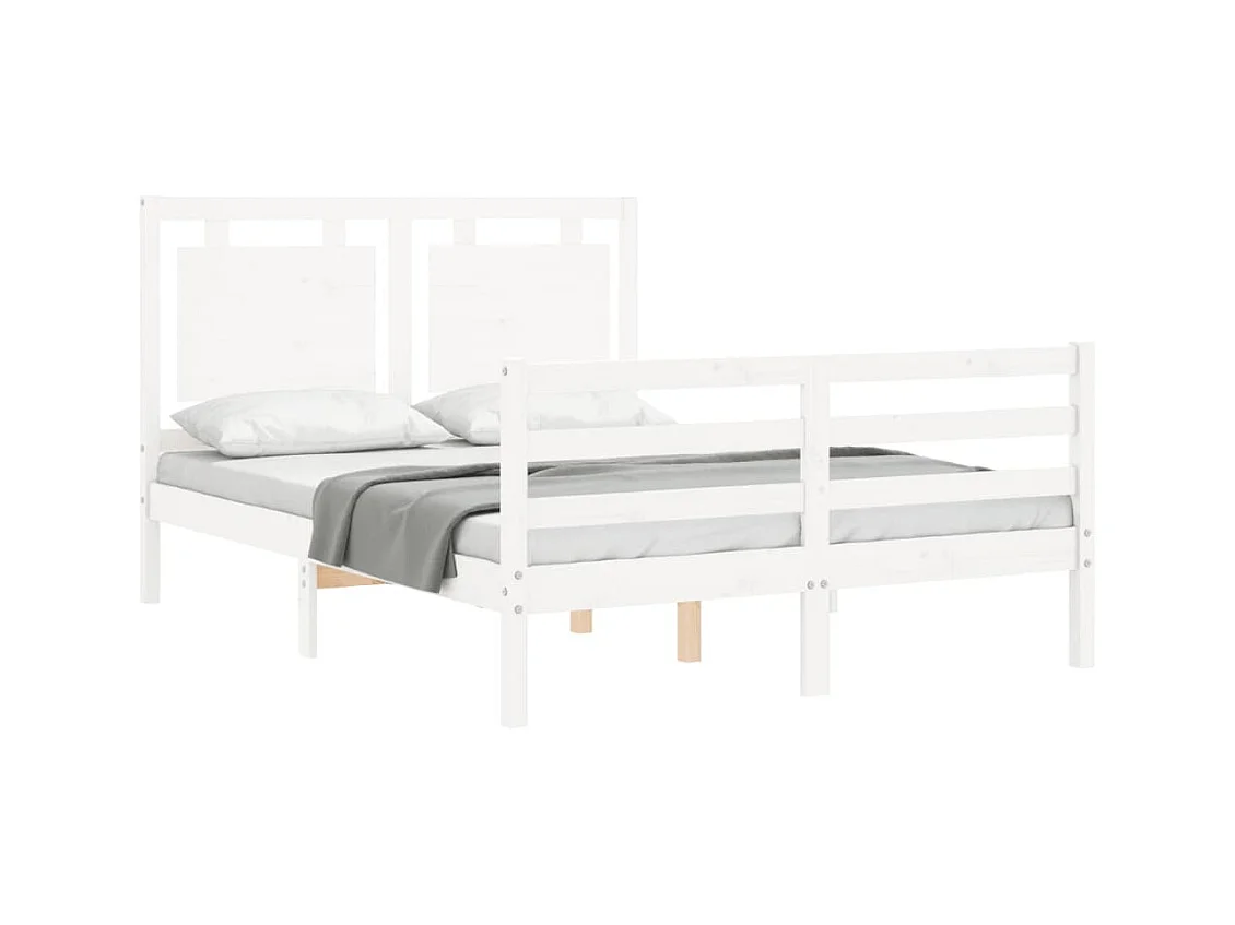 Bedframe zonder matras wit 140x200 cm massief hout