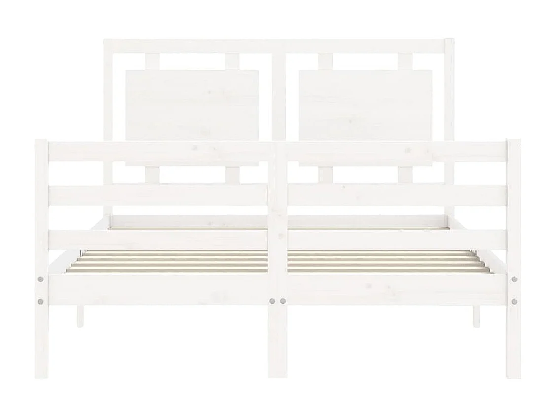 Estructura de cama sin colchón blanca 140x200 cm madera maciza