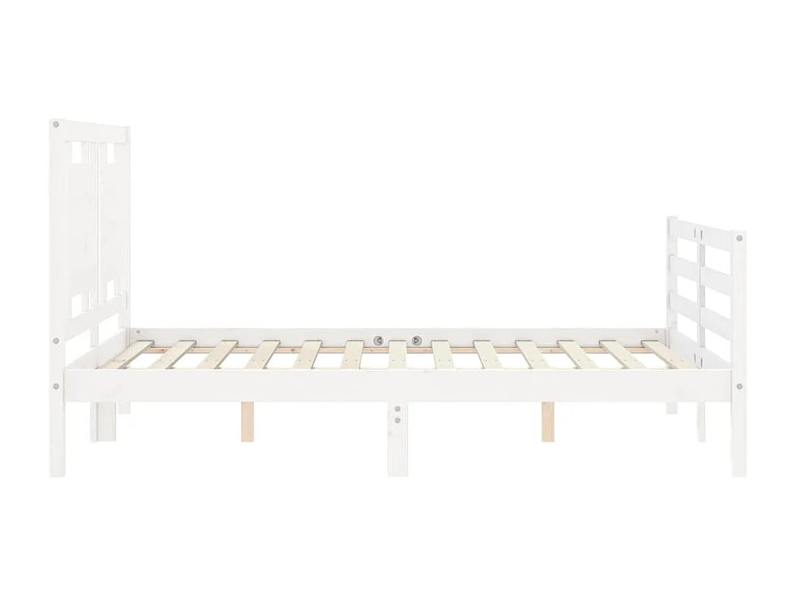 Estructura de cama sin colchón blanca 140x200 cm madera maciza