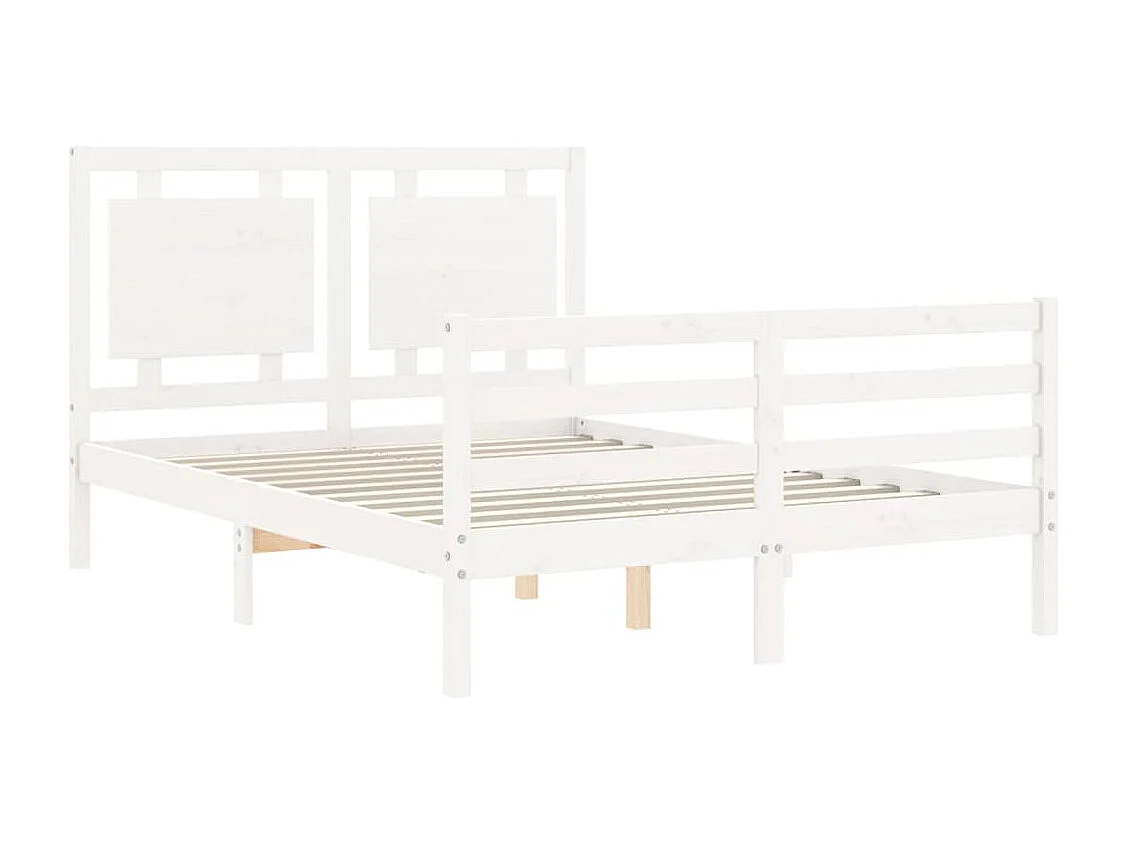Bedframe zonder matras wit 140x200 cm massief hout