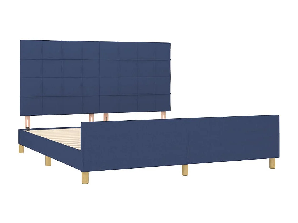 Bedframe zonder matras blauw 160x200 cm stof