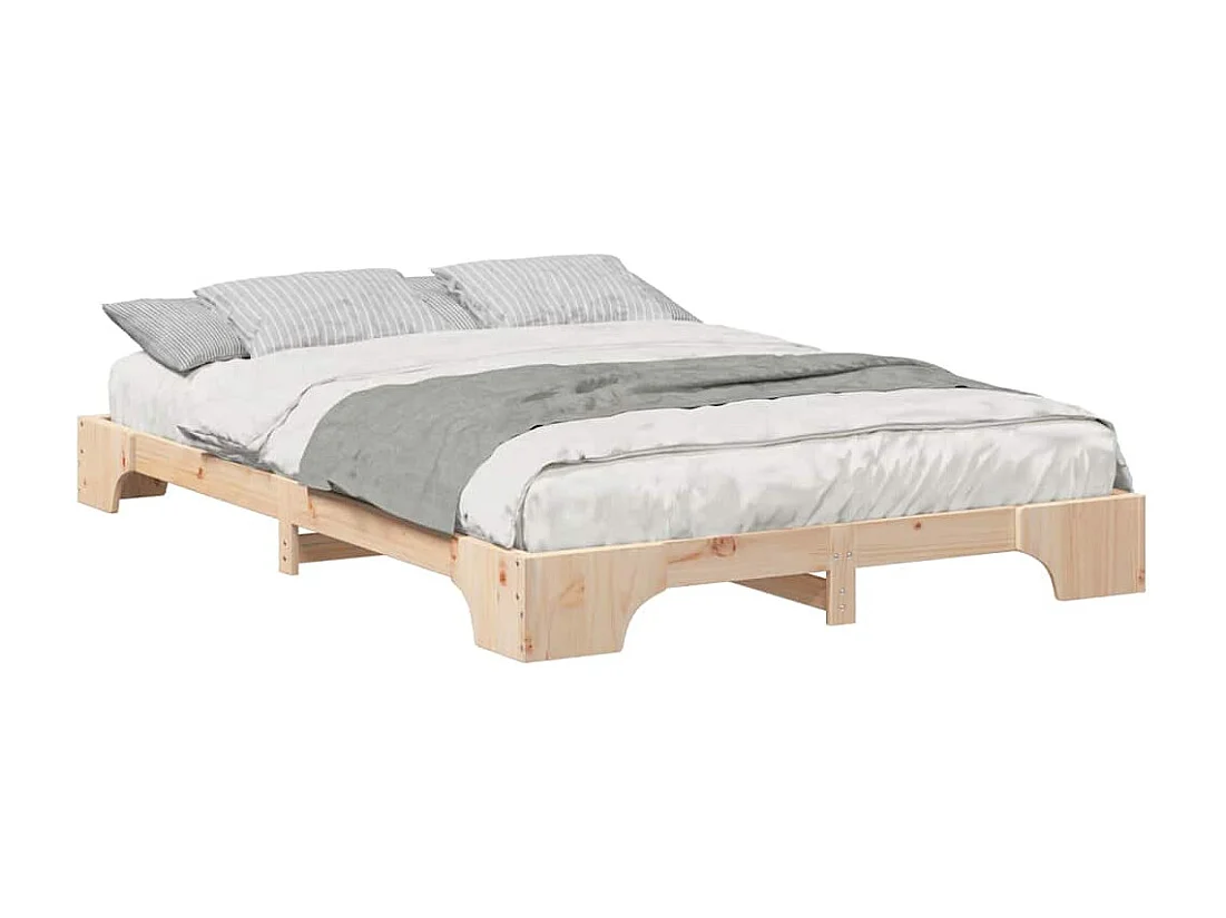 Estructura de cama elevada con almacenaje Marrón 140 x 210 cm madera