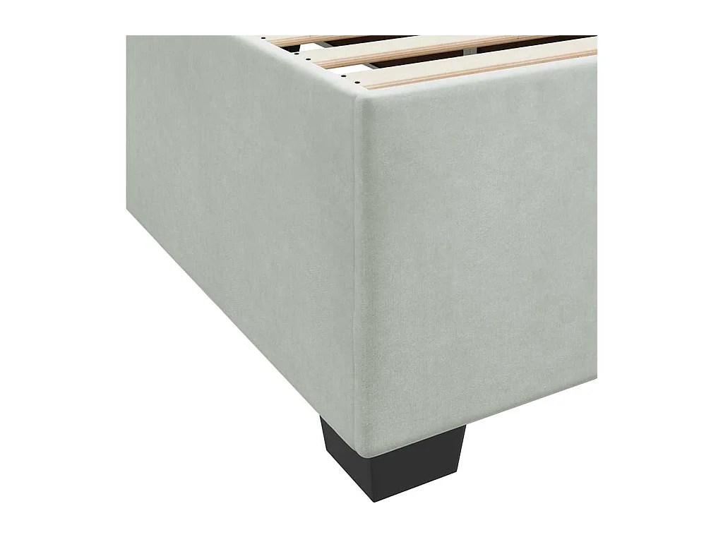 Bedframe met matras Lichtgrijs 90 x 190 cm Fluweel