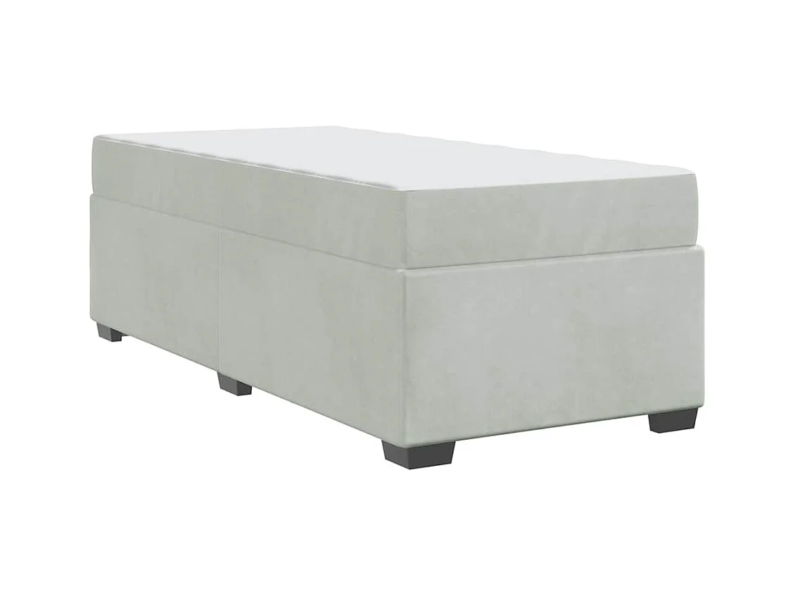 Bedframe met matras Lichtgrijs 90 x 190 cm Fluweel