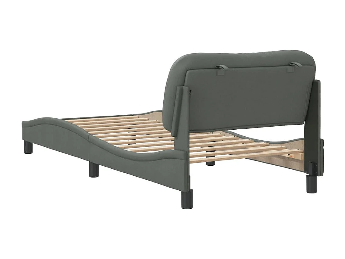 Bedframe zonder matras donkergrijs 80x200 cm stof