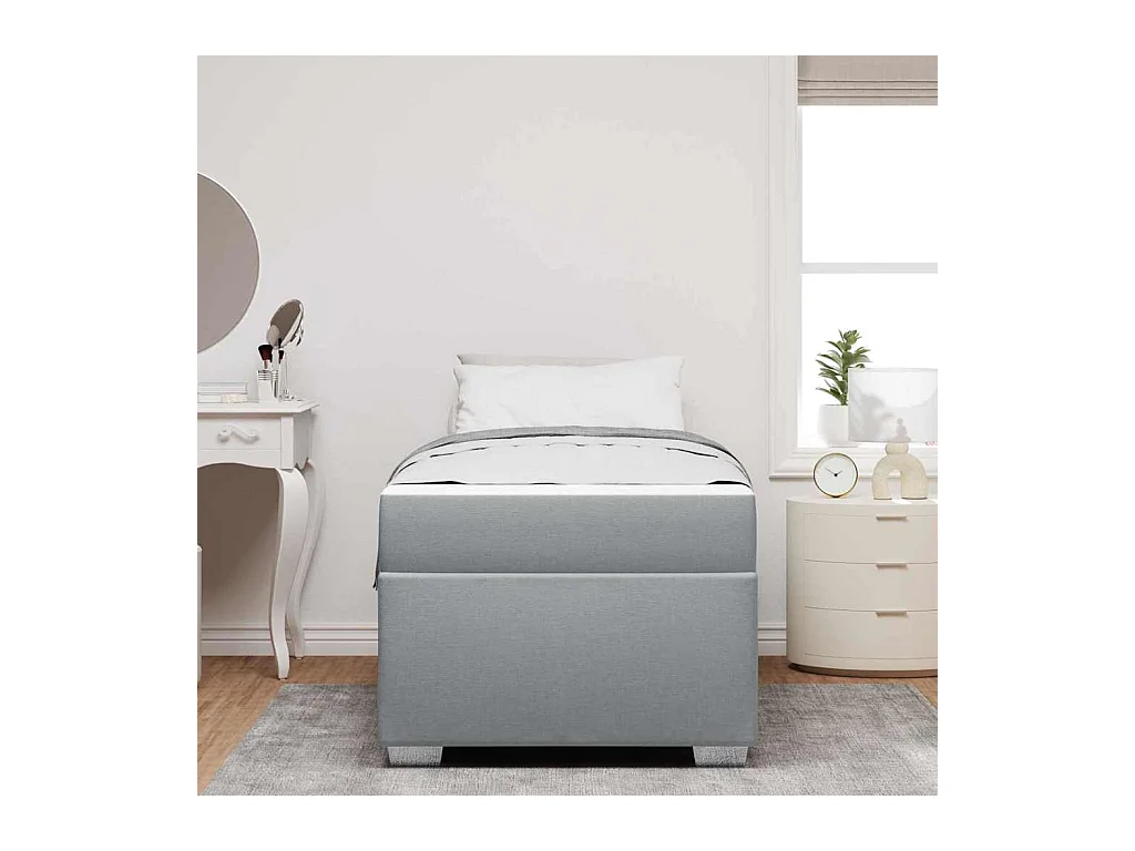 Struttura letto grigio chiaro 100 x 200 cm tessuto