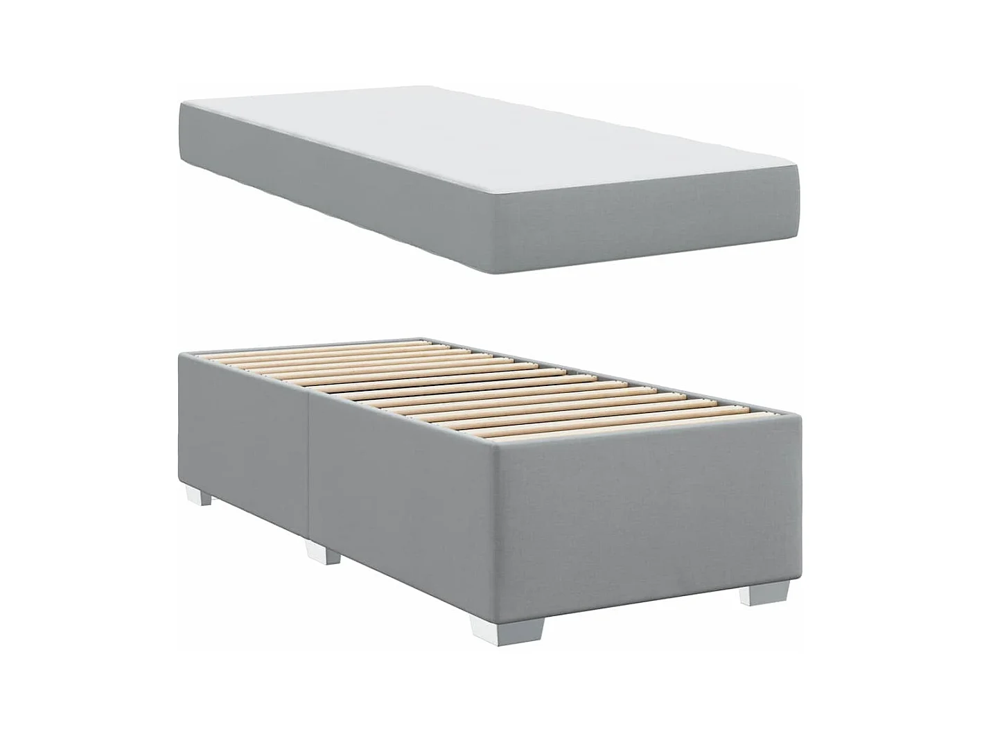 Cadre de lit Gris clair 100 x 200 cm tissu