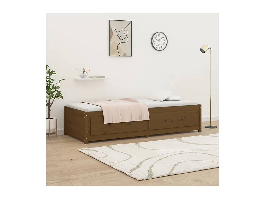 Honingbruin dagbed zonder matras 90x200 cm massief grenenhout