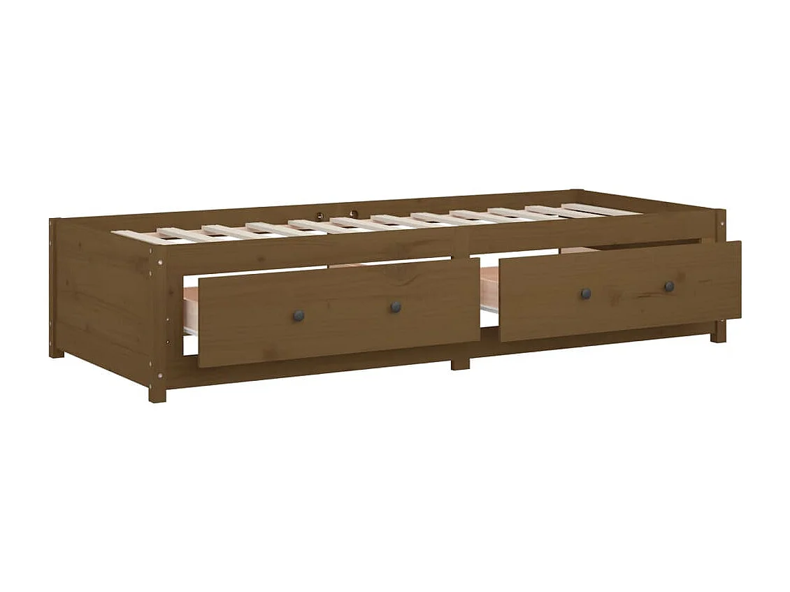 Lit de jour sans matelas marron miel 90x200 cm bois pin massif