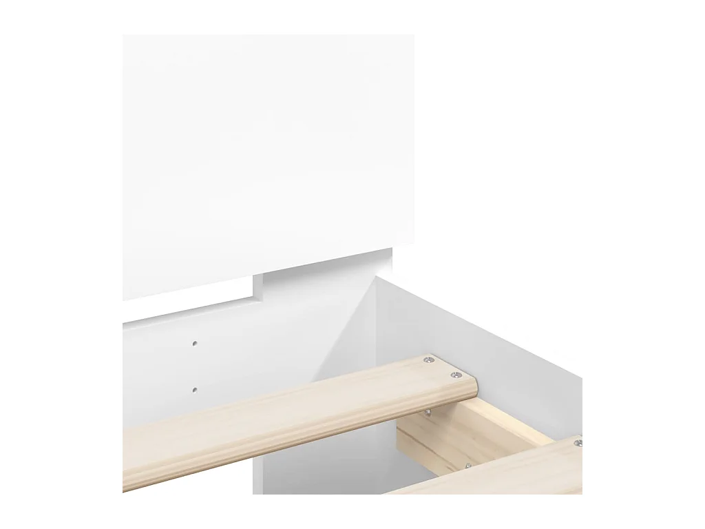 Bedframe met LED zonder matras wit 135x190 cm