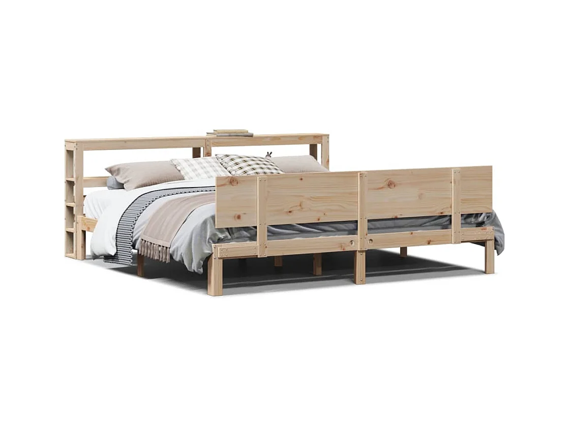 Cadre de lit avec tête de lit sans matelas 180x200 cm