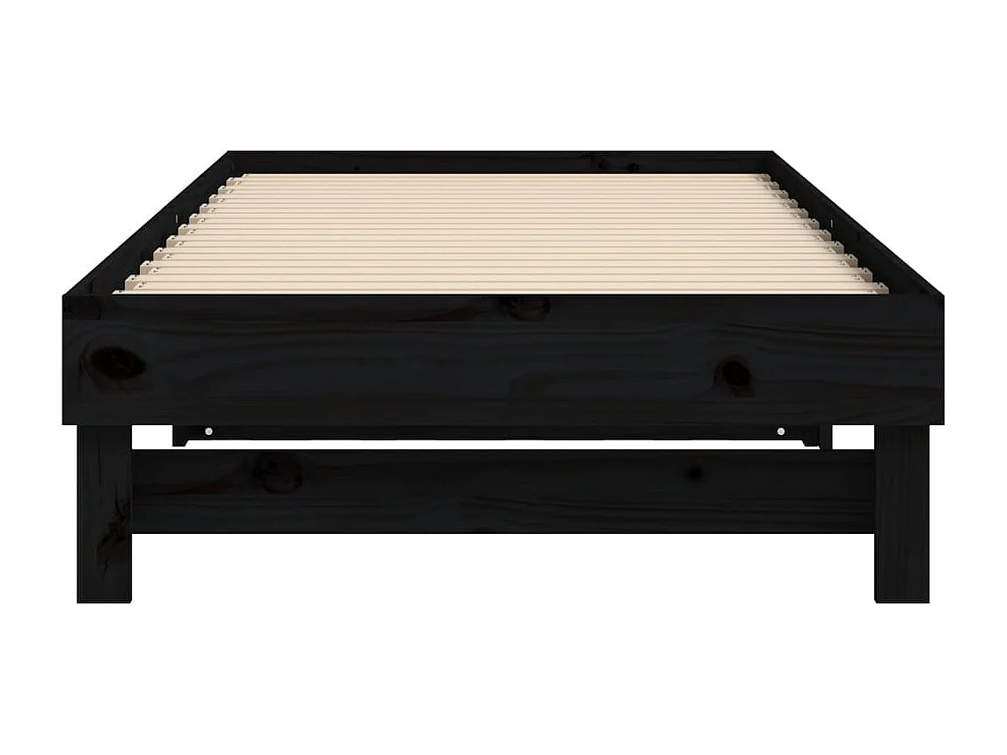 Letto scorrevole senza materasso nero 2x(90x190) cm