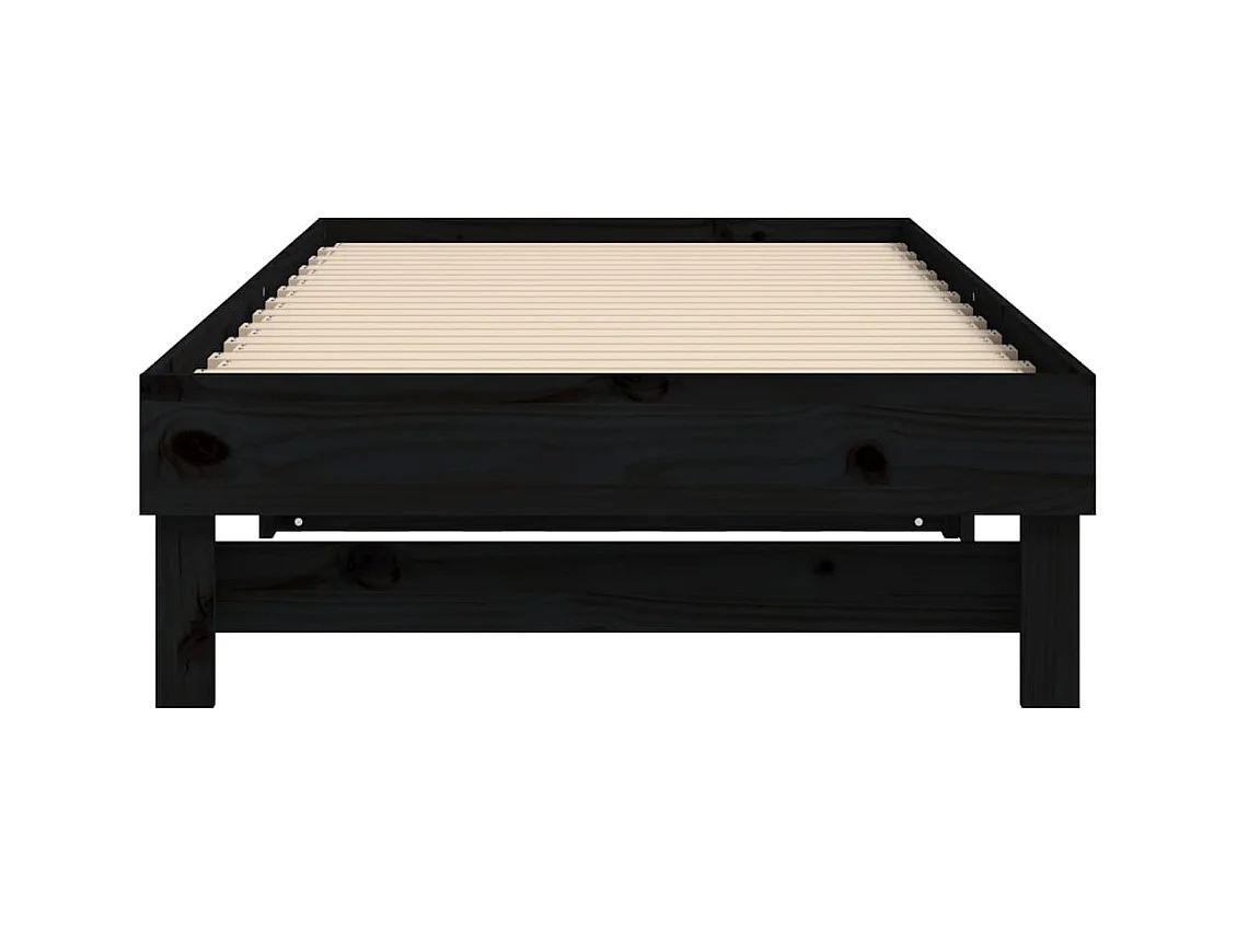 Schuifbed zonder matras zwart 2x(90x190) cm