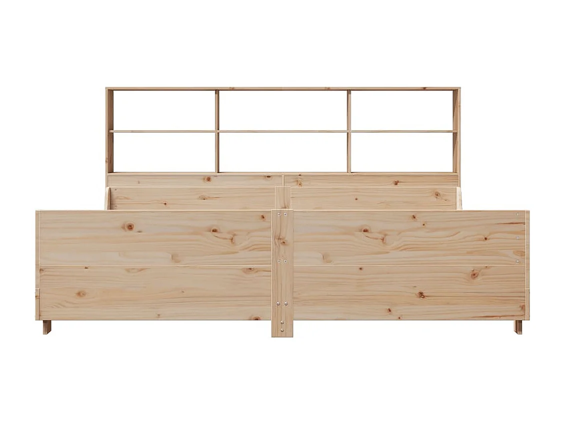 Lit bibliothèque sans matelas 180x200 cm bois massif