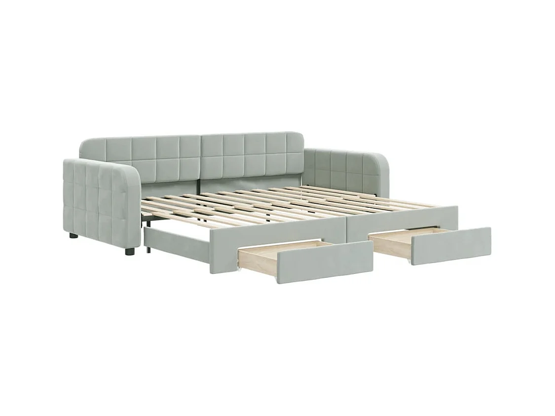 Dagbed met onderschuifbed en lades zonder matras 90x200 cm