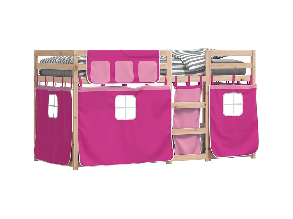 Litera sin colchón rosa 80x200 cm madera maciza de pino