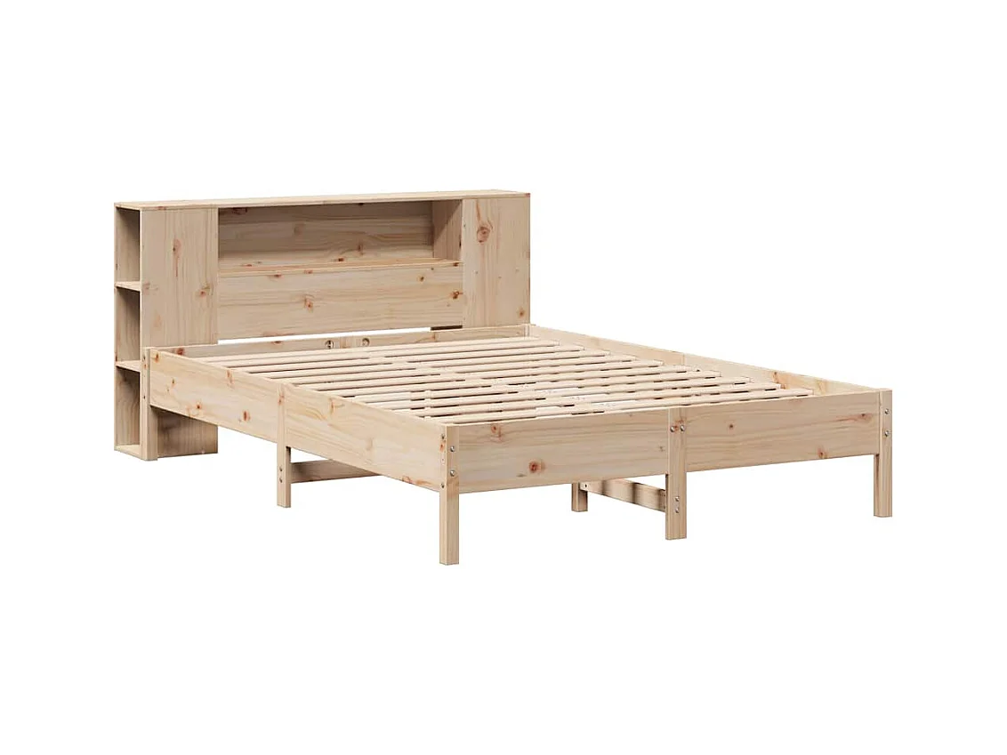Cama librería sin colchón 135x190 cm madera maciza de pino