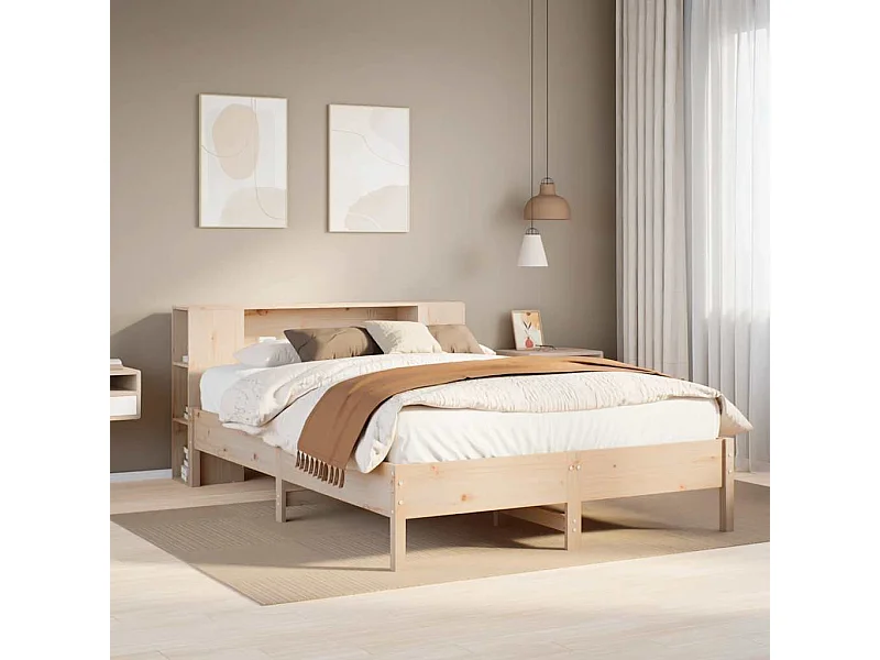 Boekenkastbed zonder matras 135x190 cm massief grenenhout