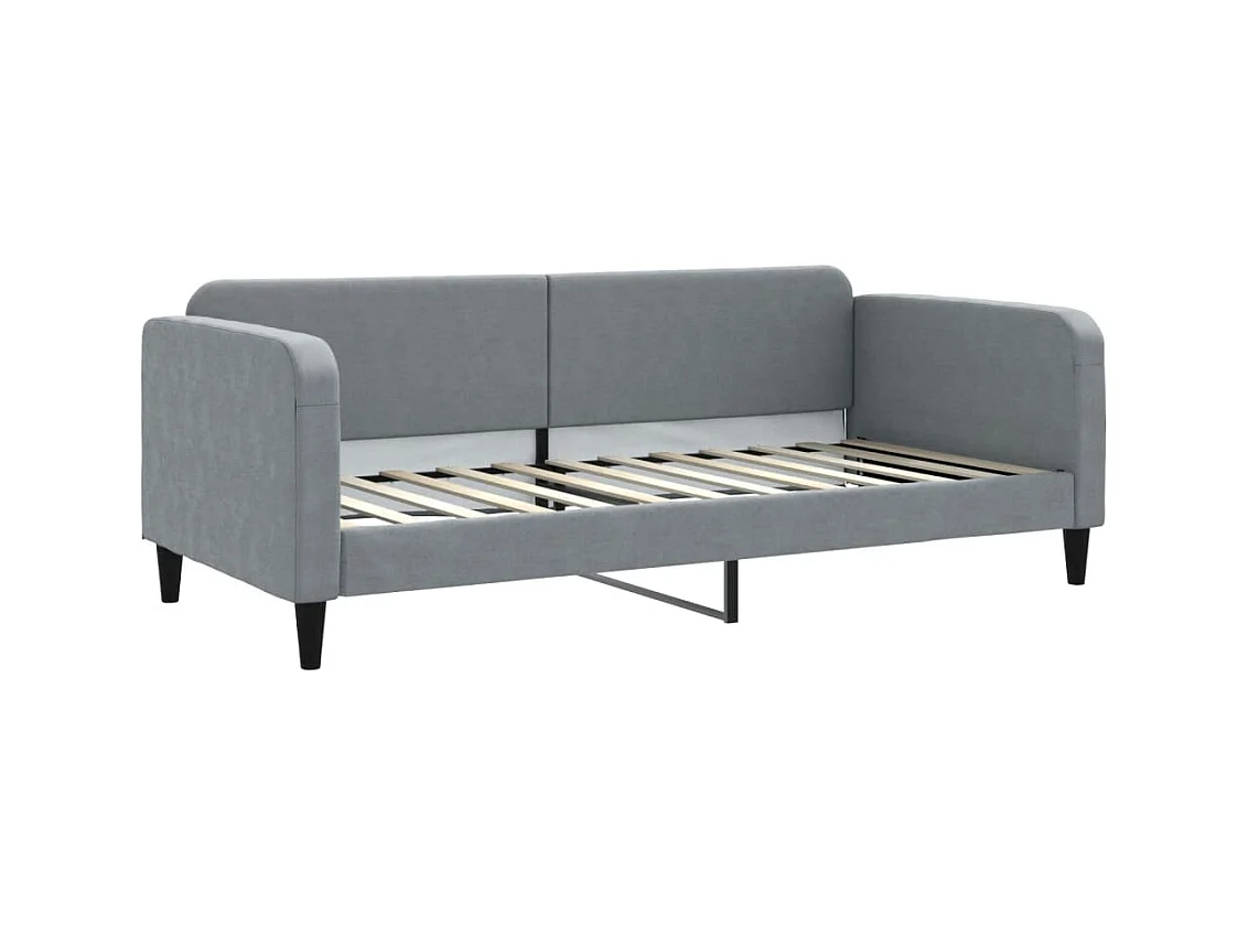 Divano letto senza materasso grigio chiaro 90x200 cm tessuto