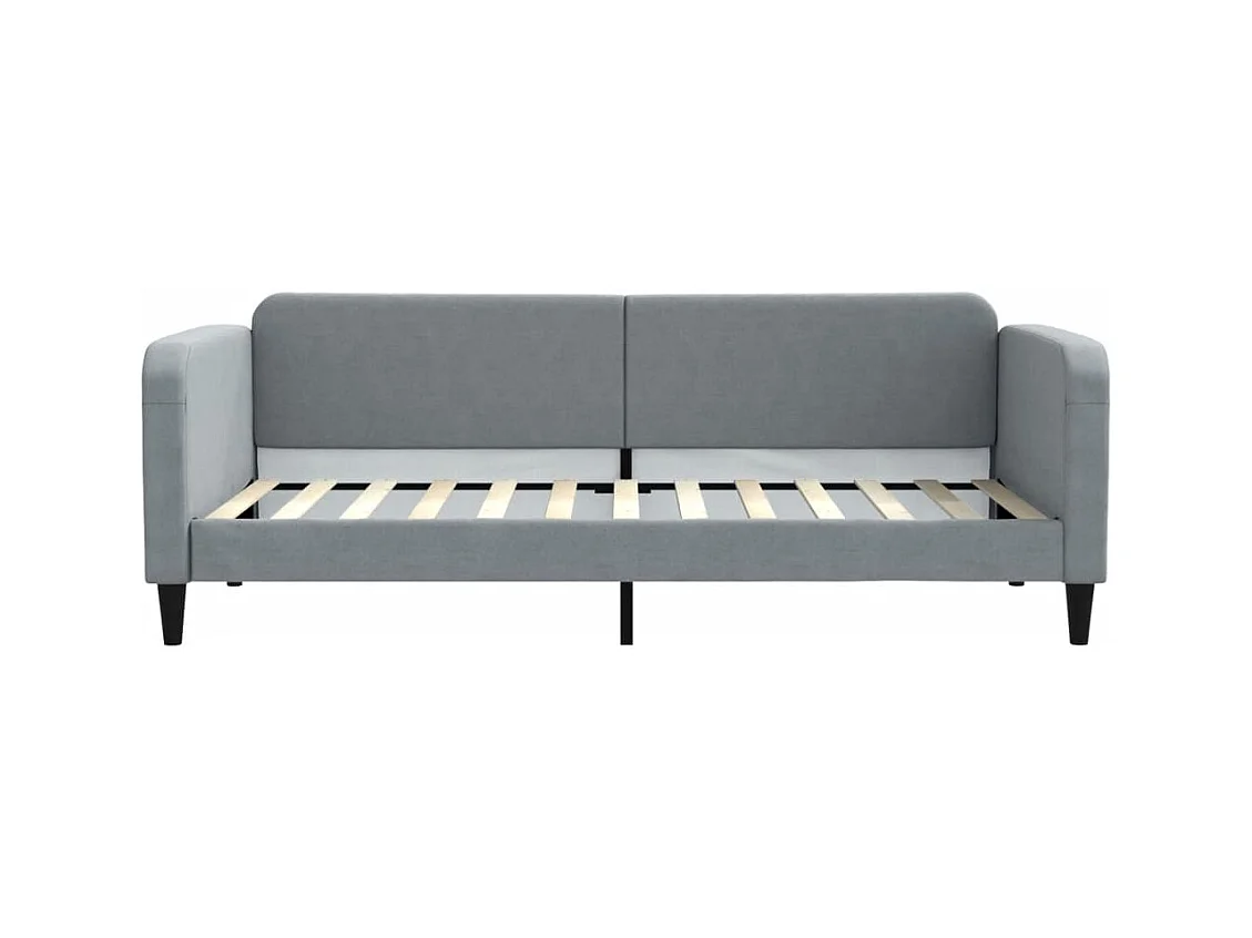 Divano letto senza materasso grigio chiaro 90x200 cm tessuto