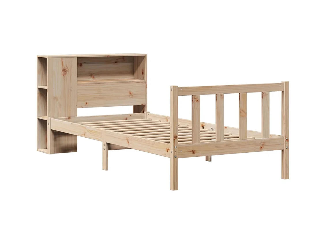 Bibliotheekbed zonder matras 75x190 cm massief grenenhout