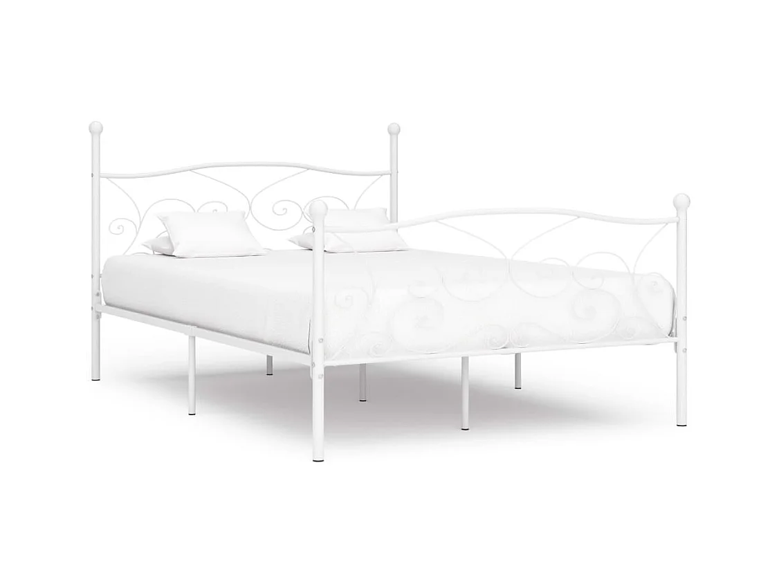 Cadre de lit sans matelas avec sommier à lattes métal 160x200cm