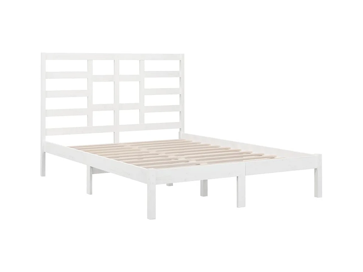 Bedframe zonder matras wit massief hout 140x200 cm