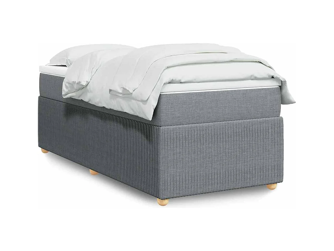 Lattenbodem met matras Lichtgrijs 100x200cm Stof