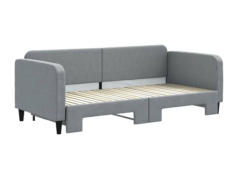 Divano letto con letto estraibile senza materasso grigio chiaro 90x200 cm