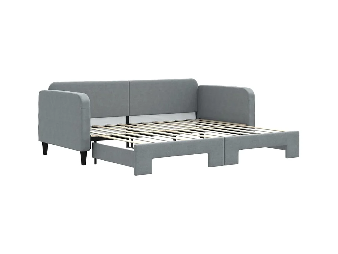 Divano letto con letto estraibile senza materasso grigio chiaro 90x200 cm