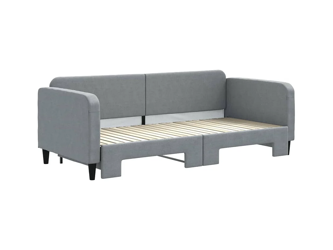 Divano letto con letto estraibile senza materasso grigio chiaro 90x200 cm