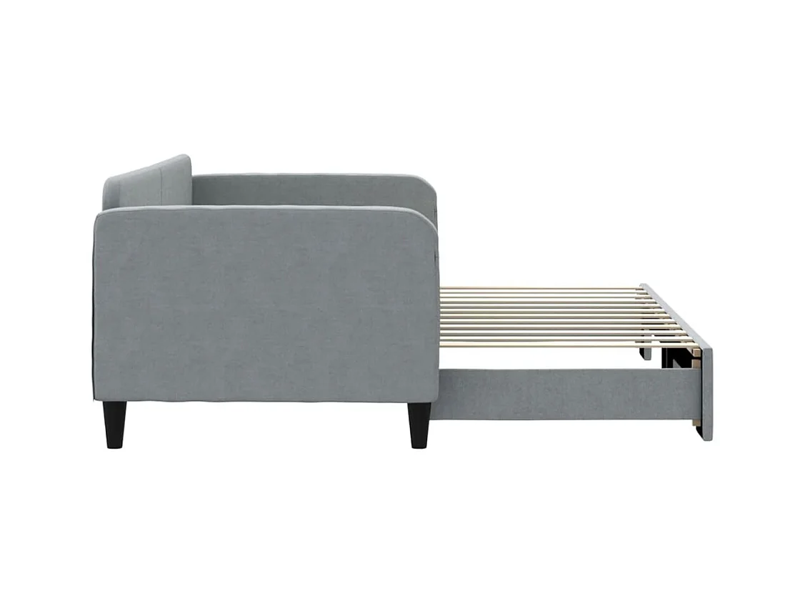 Divano letto con letto estraibile senza materasso grigio chiaro 90x200 cm