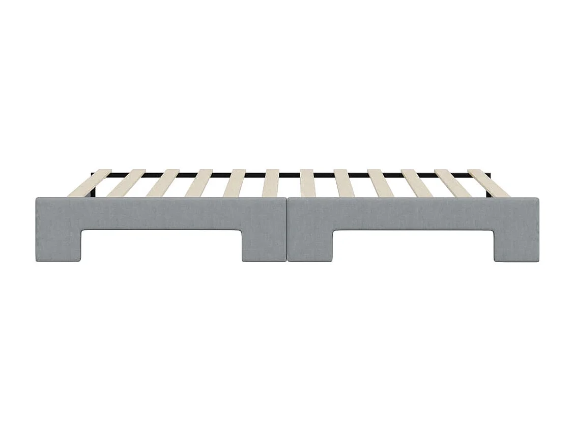 Lit de jour avec gigogne sans matelas gris clair 90x200 cm