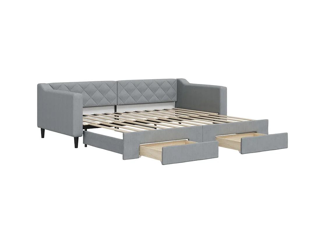 Dagbed met onderschuifbed en lades zonder matras 90x200 cm