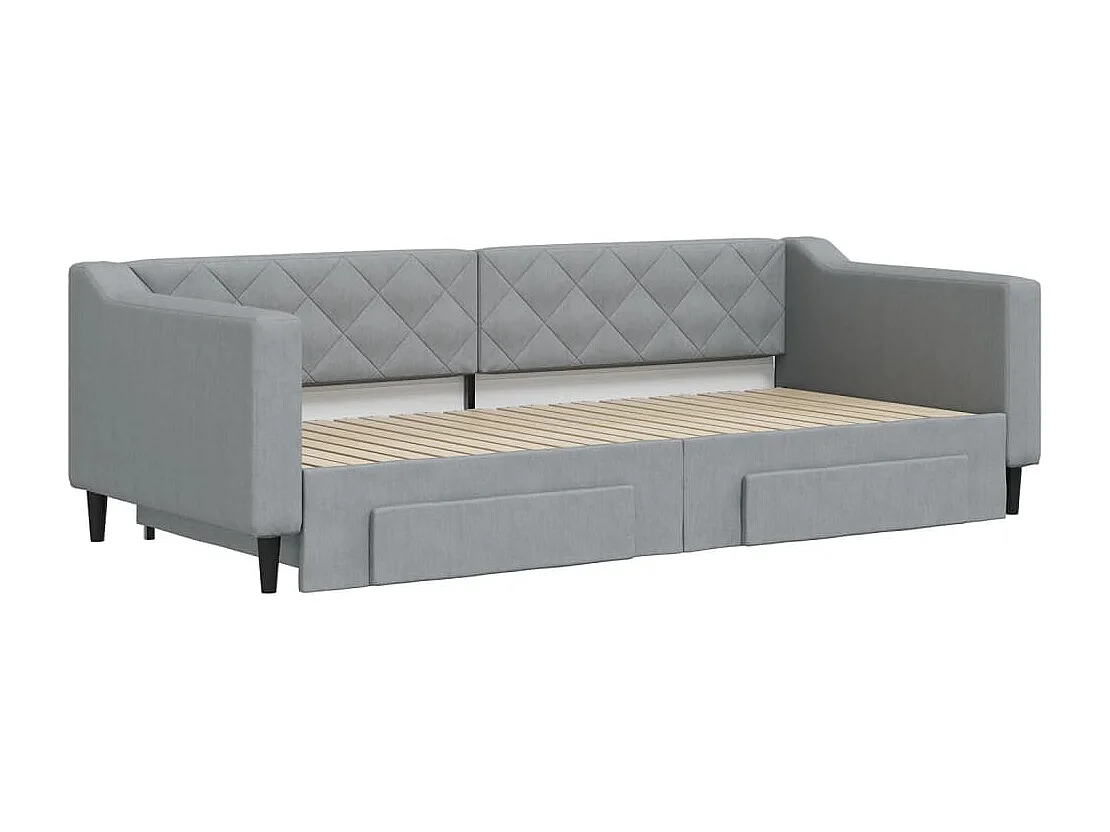 Lit de jour avec gigogne et tiroirs sans matelas 90x200 cm