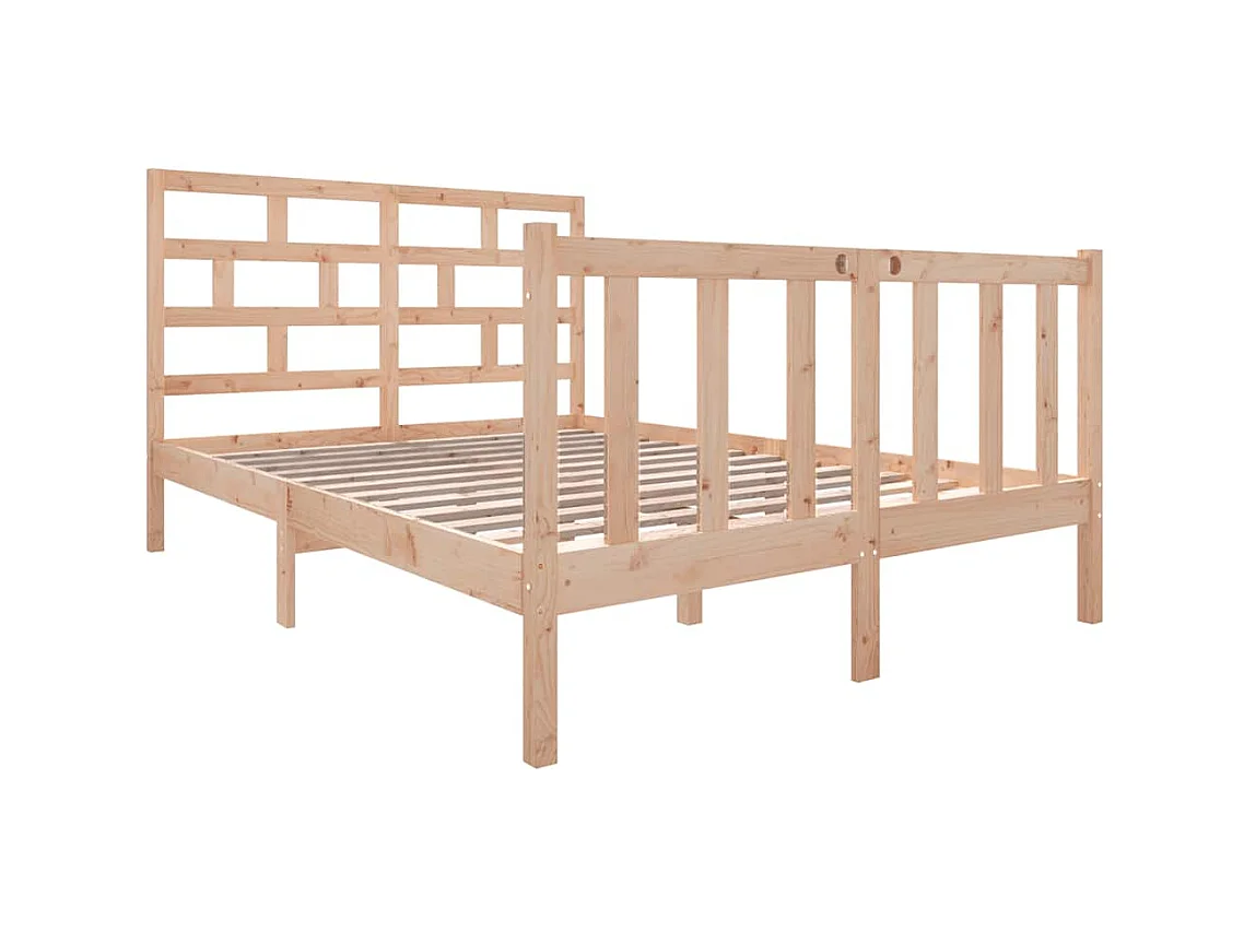 Bedframe zonder matras massief hout 140x190 cm