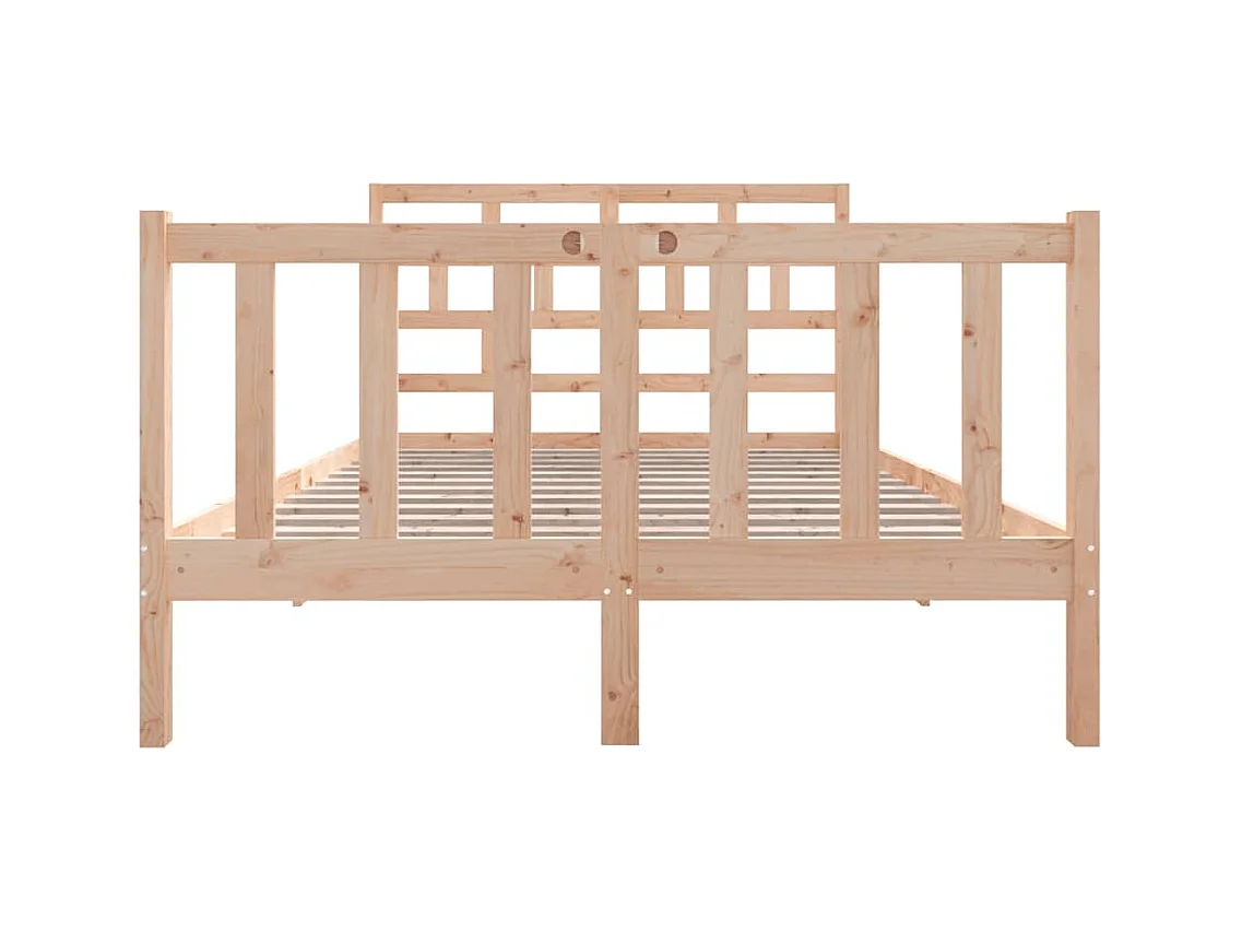 Bedframe zonder matras massief hout 140x190 cm
