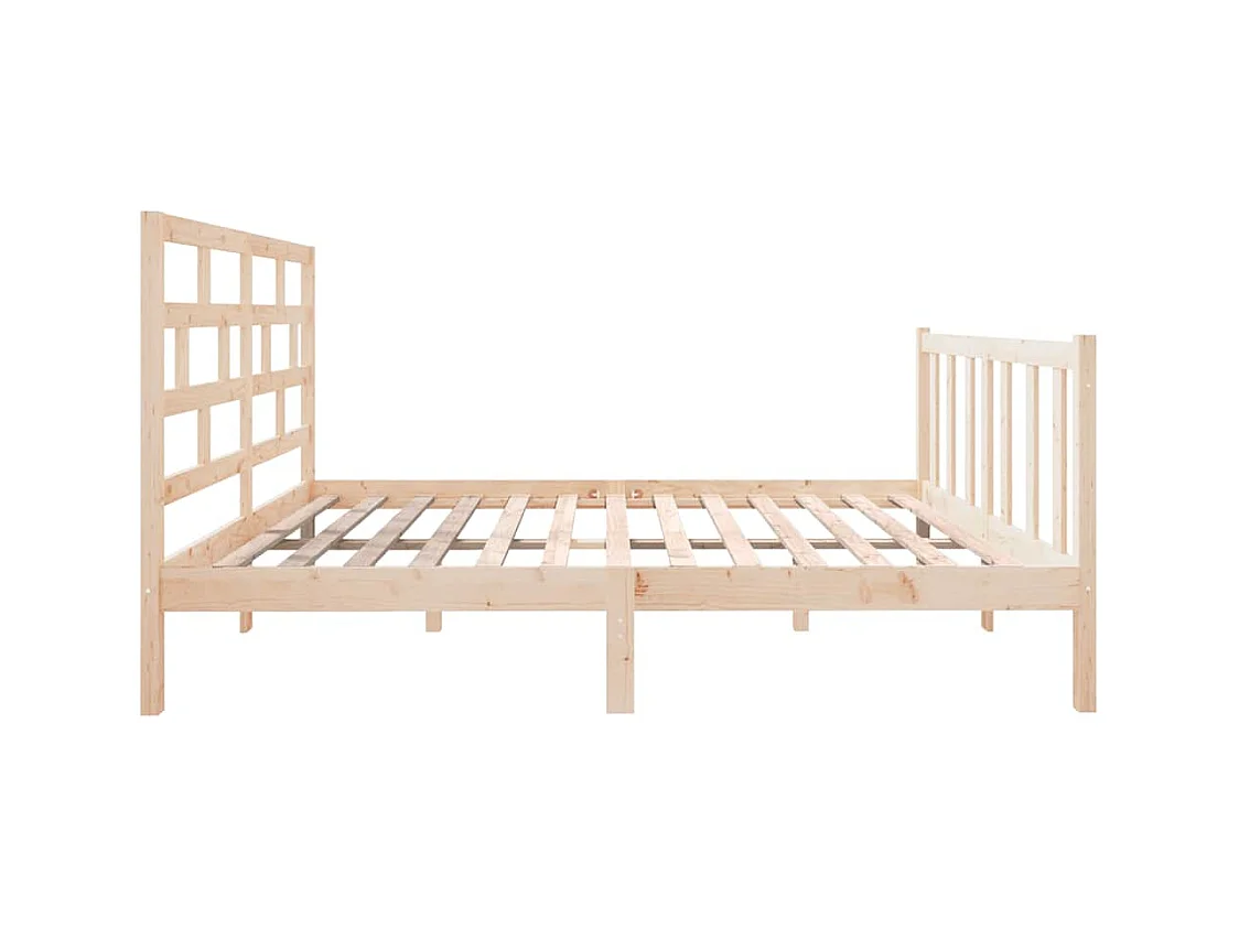 Bedframe zonder matras massief hout 140x190 cm