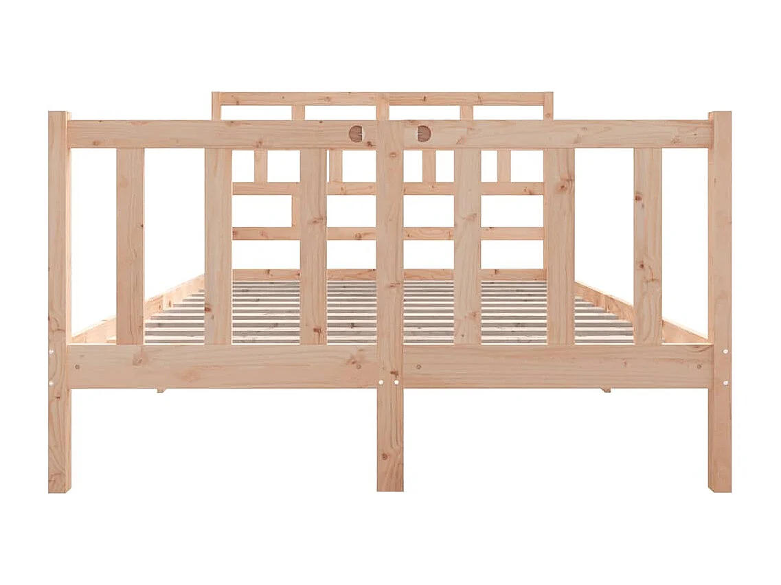 Bedframe zonder matras massief hout 140x190 cm