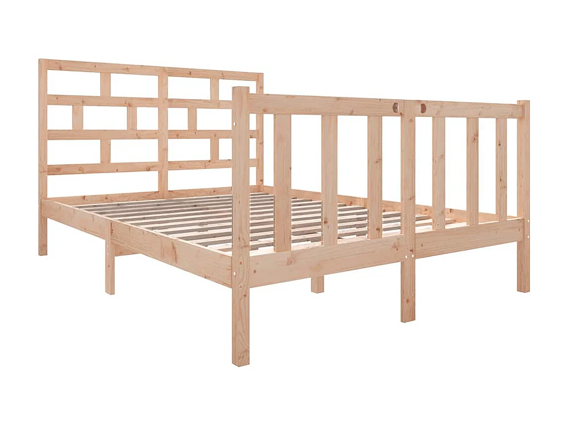 Struttura letto senza materasso in legno massello 140x190 cm