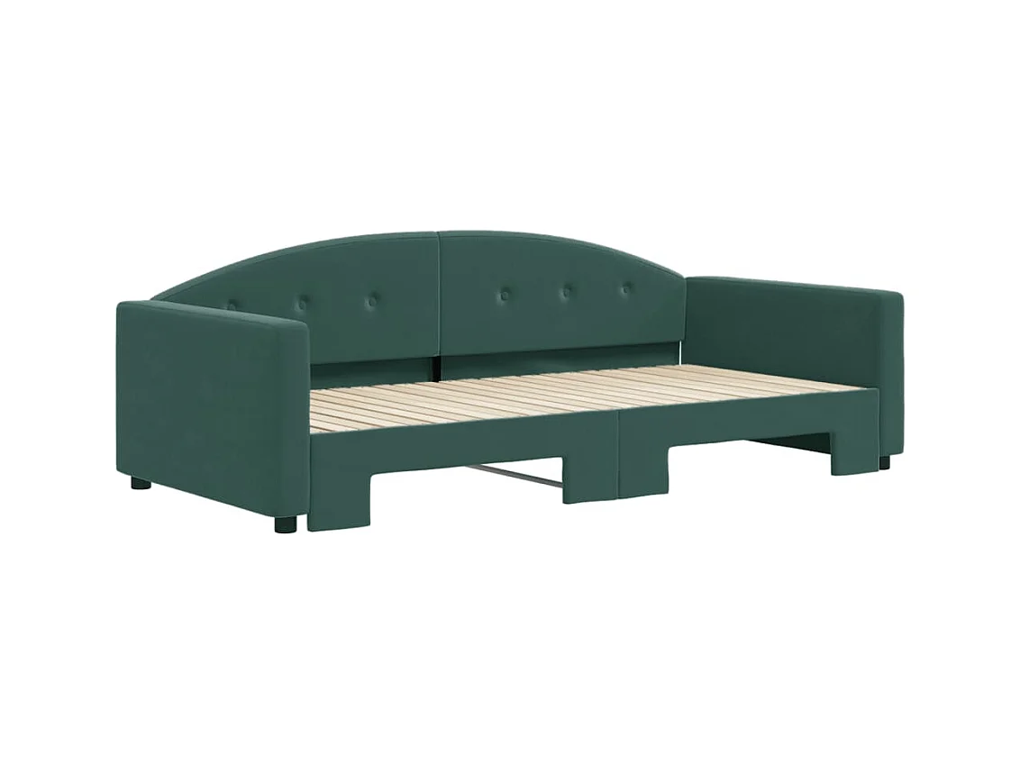 Dagbed met onderschuifbed zonder matras donkergroen 100x200 cm