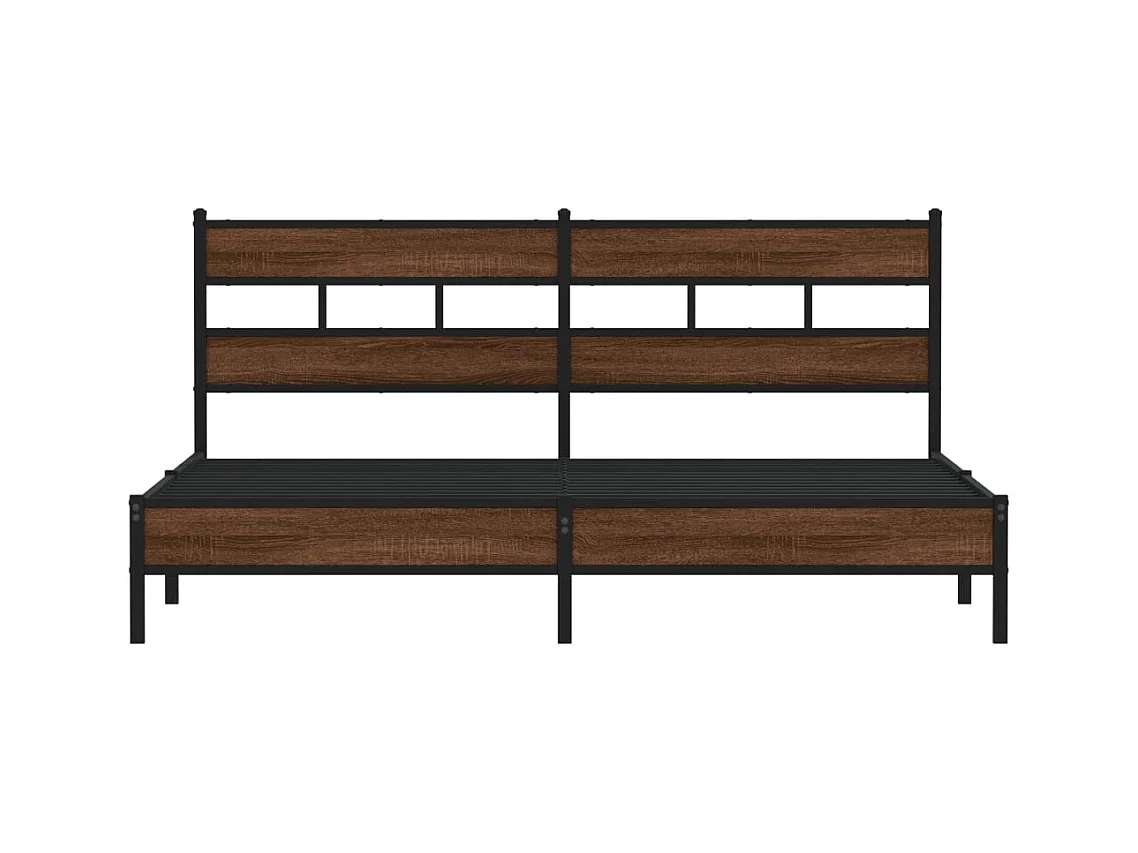 Metallbettgestell ohne Matratze Eiche braun 180x200 cm