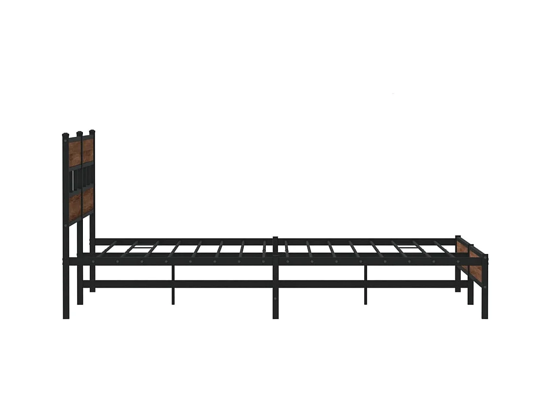 Metallbettgestell ohne Matratze Eiche braun 180x200 cm