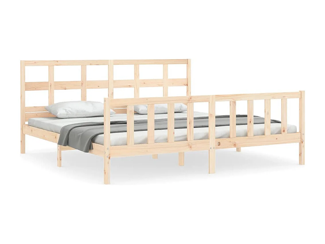 Cadre de lit sans matelas 200x200 cm bois massif de pin