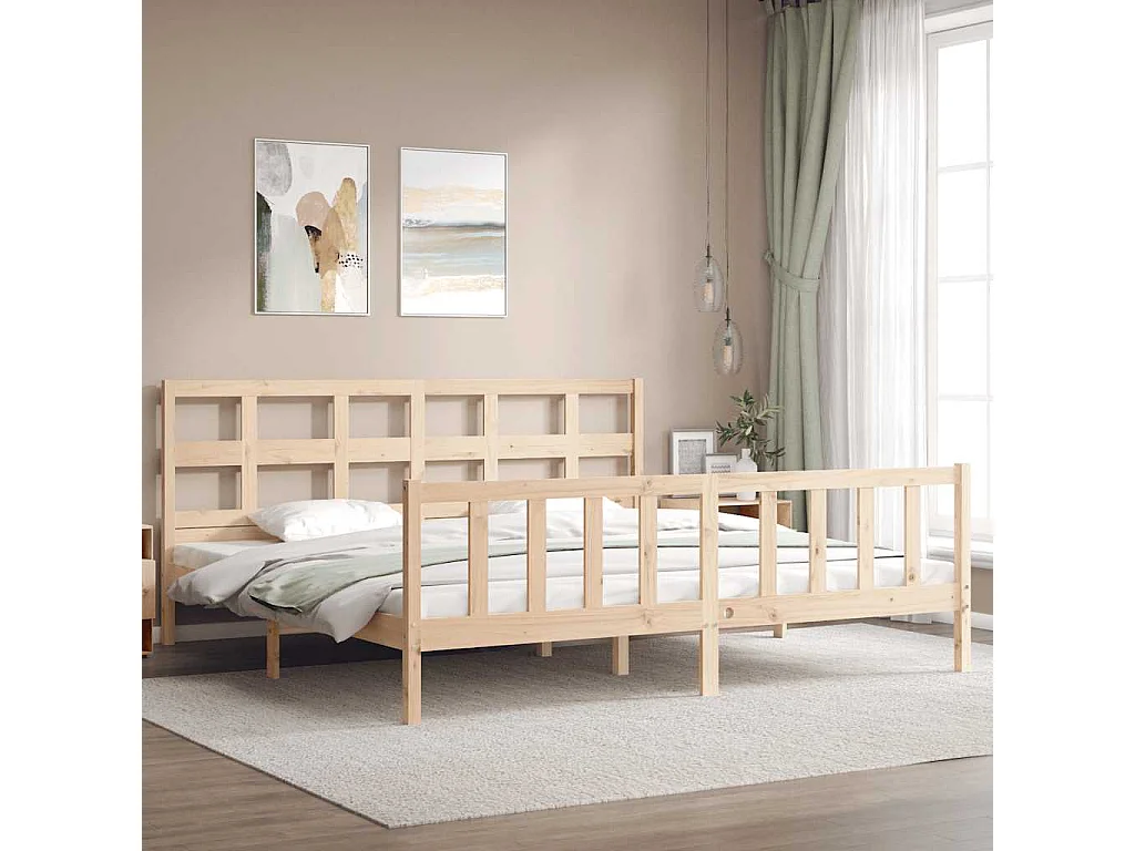 Cadre de lit sans matelas 200x200 cm bois massif de pin