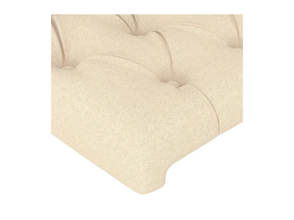 Cadre de lit sans matelas crème 140x190 cm tissu