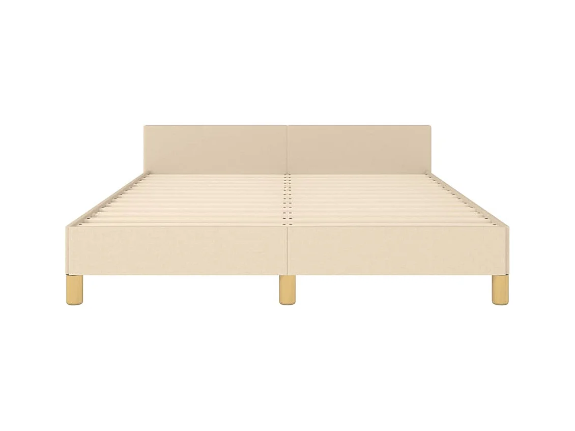 Cadre de lit sans matelas crème 140x190 cm tissu