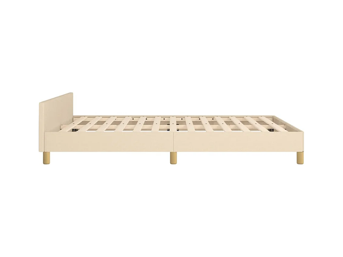 Cadre de lit sans matelas crème 140x190 cm tissu