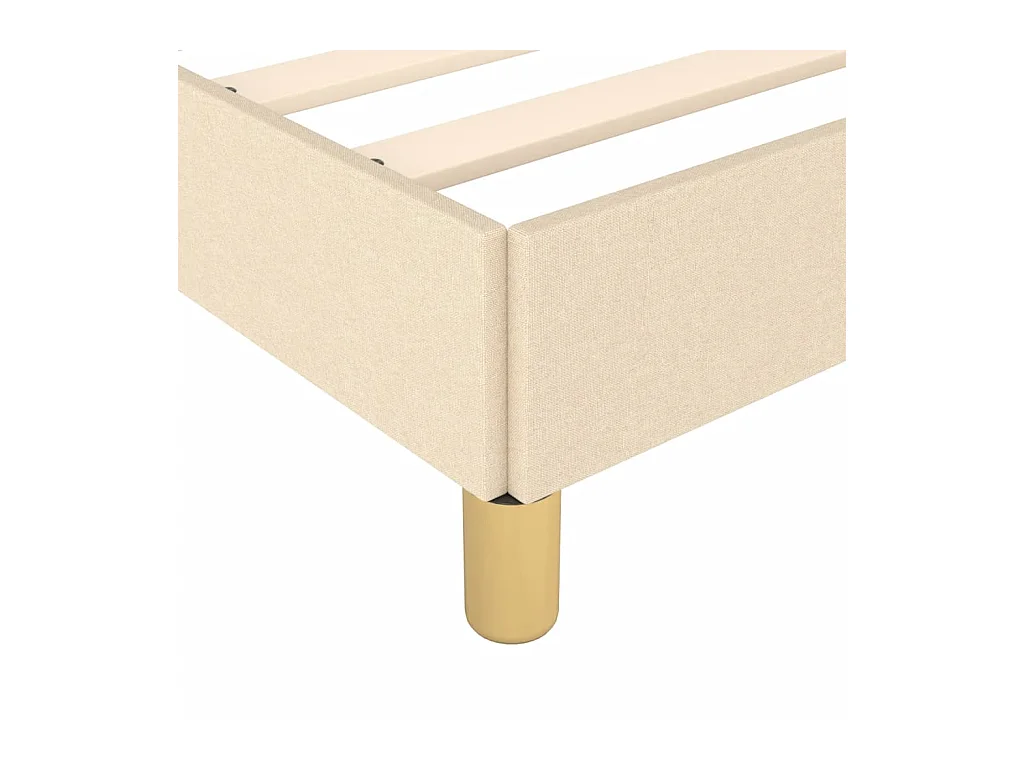 Cadre de lit sans matelas crème 140x190 cm tissu