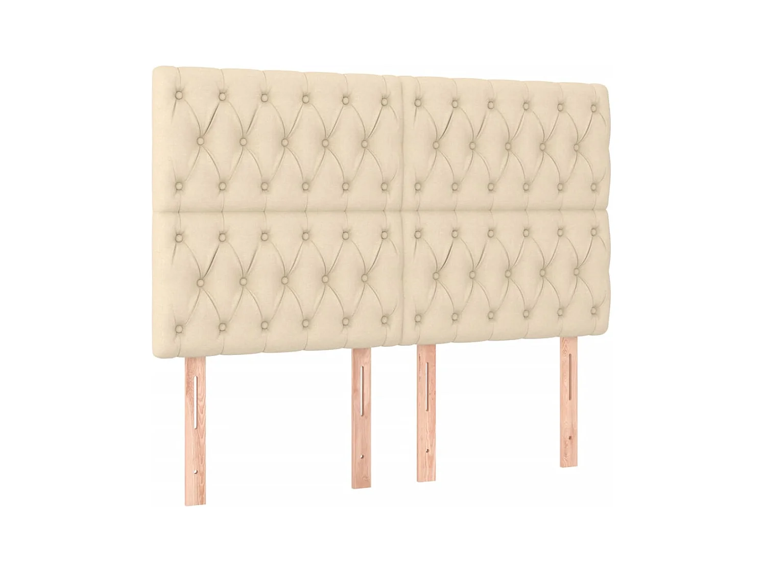 Cadre de lit sans matelas crème 140x190 cm tissu